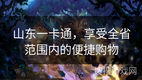 山东一卡通，享受全省范围内的便捷购物