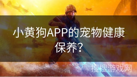 小黄狗APP的宠物健康保养？
