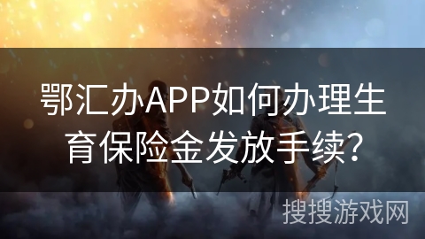 鄂汇办APP如何办理生育保险金发放手续？