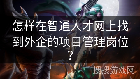 怎样在智通人才网上找到外企的项目管理岗位？