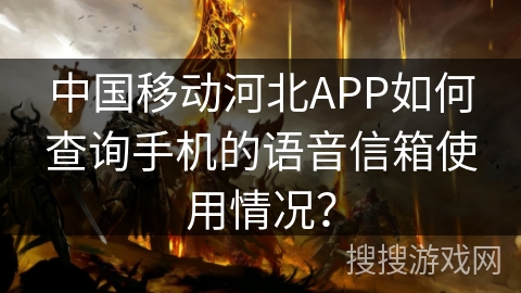 中国移动河北APP如何查询手机的语音信箱使用情况？