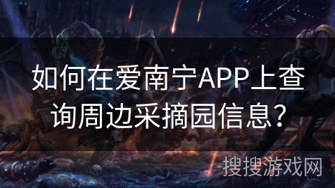 如何在爱南宁APP上查询周边采摘园信息？