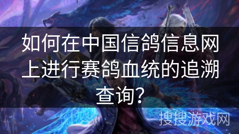 如何在中国信鸽信息网上进行赛鸽血统的追溯查询？
