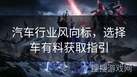 汽车行业风向标，选择车有料获取指引