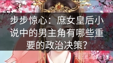 步步惊心：庶女皇后小说中的男主角有哪些重要的政治决策？