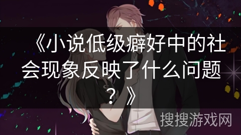 《小说低级癖好中的社会现象反映了什么问题？》
