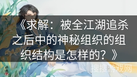 《求解：被全江湖追杀之后中的神秘组织的组织结构是怎样的？》