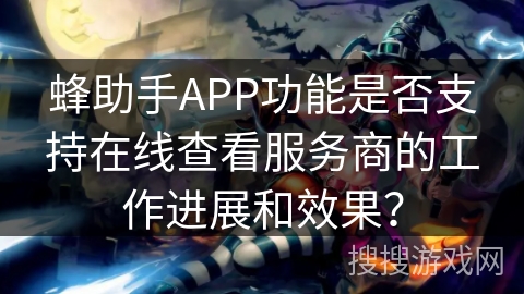 蜂助手APP功能是否支持在线查看服务商的工作进展和效果？