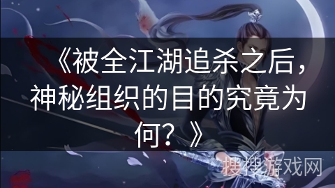 《被全江湖追杀之后，神秘组织的目的究竟为何？》