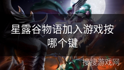 星露谷物语加入游戏按哪个键