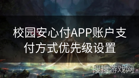 校园安心付APP账户支付方式优先级设置