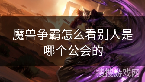 魔兽争霸怎么看别人是哪个公会的