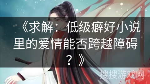 《求解：低级癖好小说里的爱情能否跨越障碍？》
