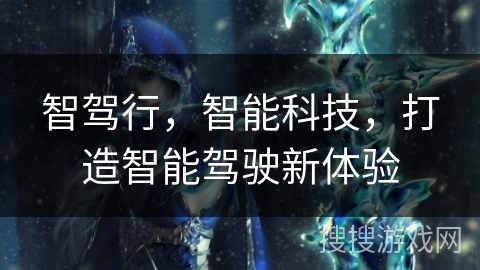 智驾行，智能科技，打造智能驾驶新体验