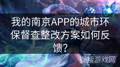 我的南京APP的城市环保督查整改方案如何反馈？