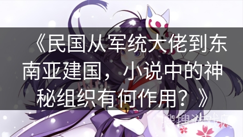 《民国从军统大佬到东南亚建国，小说中的神秘组织有何作用？》