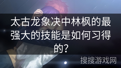 太古龙象决中林枫的最强大的技能是如何习得的？