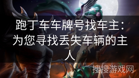 跑丁车车牌号找车主：为您寻找丢失车辆的主人