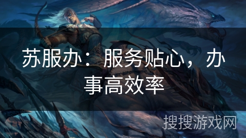 苏服办：服务贴心，办事高效率