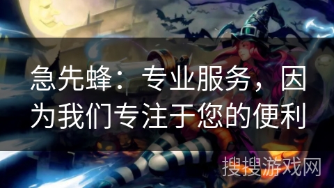 急先蜂：专业服务，因为我们专注于您的便利