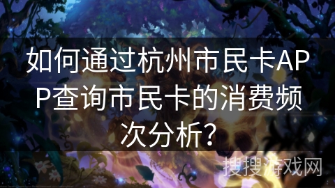 如何通过杭州市民卡APP查询市民卡的消费频次分析？
