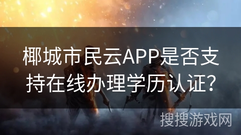 椰城市民云APP是否支持在线办理学历认证？