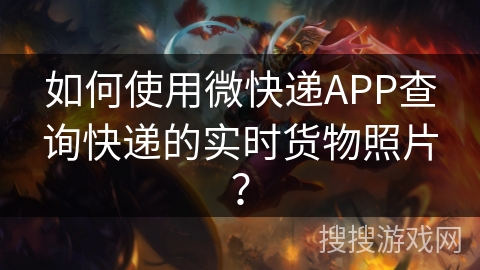 如何使用微快递APP查询快递的实时货物照片？
