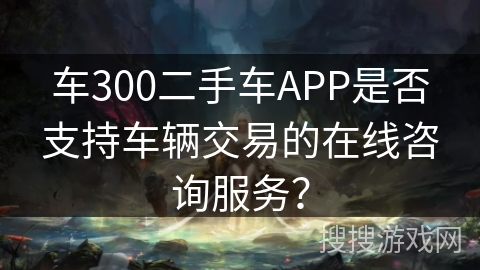 车300二手车APP是否支持车辆交易的在线咨询服务? 车300二手车APP是否支持车辆交易的在线咨询服务?