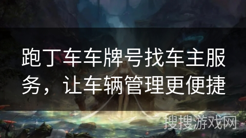 跑丁车车牌号找车主服务，让车辆管理更便捷