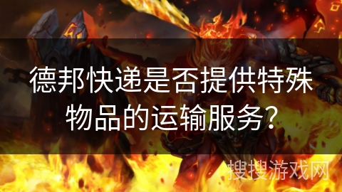 德邦快递是否提供特殊物品的运输服务？