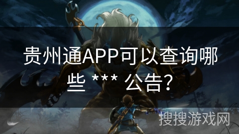贵州通APP可以查询哪些 *** 公告？