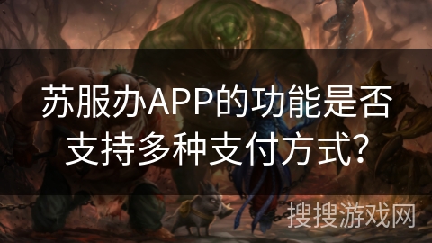 苏服办APP的功能是否支持多种支付方式？