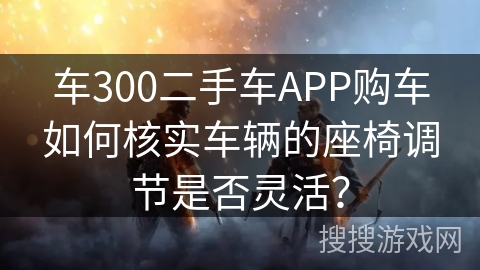 车300二手车APP购车如何核实车辆的座椅调节是否灵活？