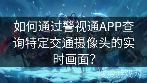 如何通过警视通APP查询特定交通摄像头的实时画面？