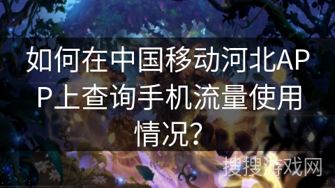 如何在中国移动河北APP上查询手机流量使用情况？