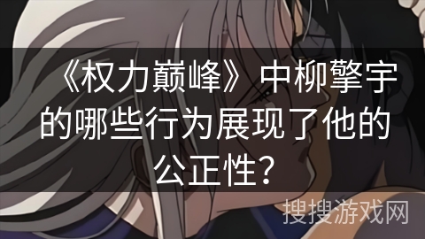 《权力巅峰》中柳擎宇的哪些行为展现了他的公正性？