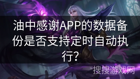 油中感谢APP的数据备份是否支持定时自动执行？