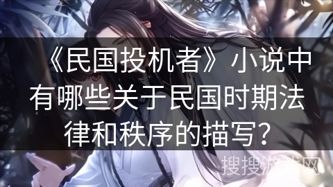 《民国投机者》小说中有哪些关于民国时期法律和秩序的描写？