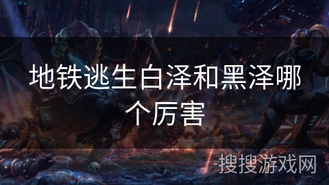 地铁逃生白泽和黑泽哪个厉害
