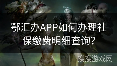 鄂汇办APP如何办理社保缴费明细查询？