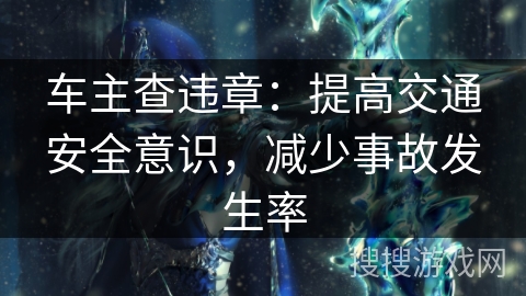 车主查违章：提高交通安全意识，减少事故发生率