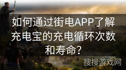 如何通过街电APP了解充电宝的充电循环次数和寿命？