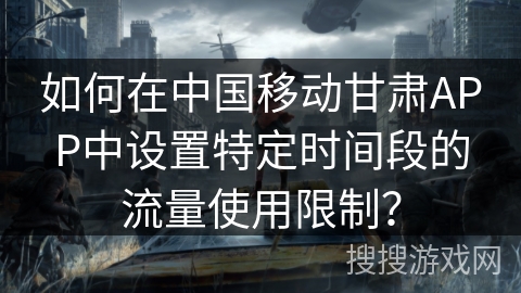 如何在中国移动甘肃APP中设置特定时间段的流量使用限制？