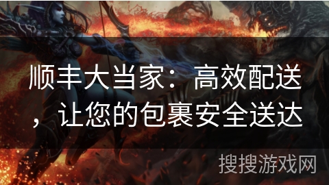 顺丰大当家：高效配送，让您的包裹安全送达