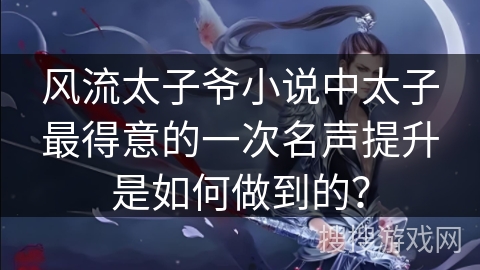 风流太子爷小说中太子最得意的一次名声提升是如何做到的？
