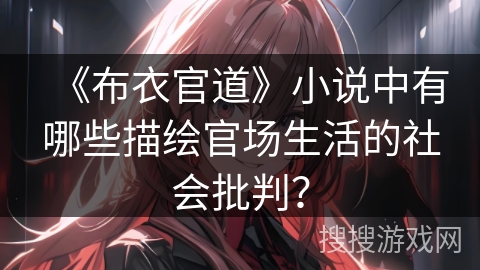 《布衣官道》小说中有哪些描绘官场生活的社会批判？