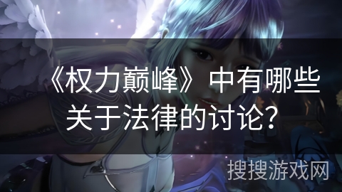 《权力巅峰》中有哪些关于法律的讨论？