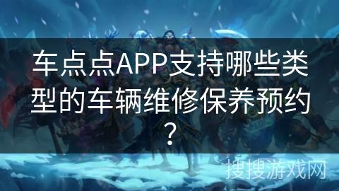 车点点APP支持哪些类型的车辆维修保养预约？