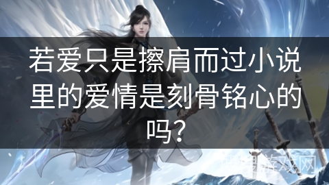 若爱只是擦肩而过小说里的爱情是刻骨铭心的吗？