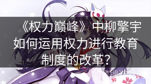 《权力巅峰》中柳擎宇如何运用权力进行教育制度的改革？